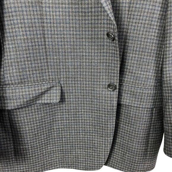 Jos A Bank Signature Collection Gray Blue Plaid Suit Jacket Blazer Wool sz 46R - Picture 6 of 16